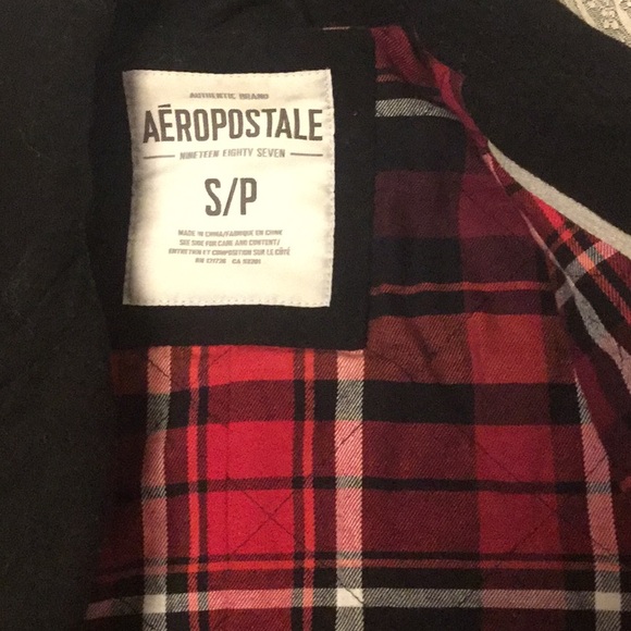 Men’s Aeropostale Small Black Pea Coat - Picture 3 of 5